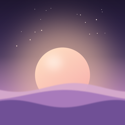 Skymind app icon: a warm orb rising behind clouds at dawn